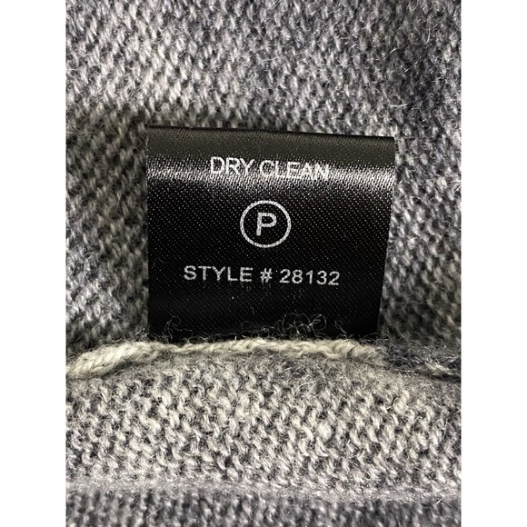 360 Cashmere Sweater Womens Small Crew Neck Light Weight Heather Grey Graphic - Picture 5 of 5